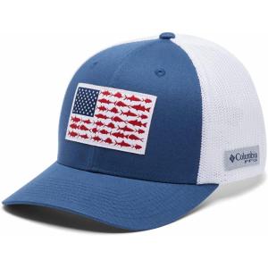 imageColumbia Unisex Adult PFG Fish Flag Mesh Ball CapNight TideWhite