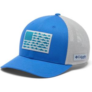 imageColumbia Unisex Adult PFG Fish Flag Mesh Ball CapVivid BlueCool GreyUs Fish Flag