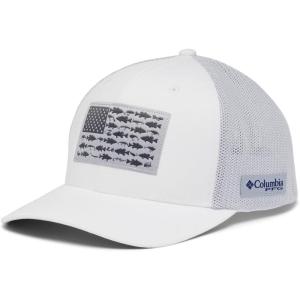 imageColumbia Unisex Adult PFG Fish Flag Mesh Ball CapWhiteCool GreyBass Flag