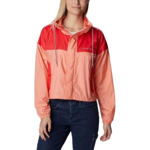 imageColumbia Womens Flash Challenger Cropped WindbreakerCoral ReefRed Hibiscus