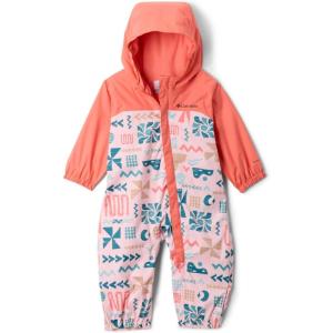 imageColumbia babygirls Critter Jitters Iii Rain SuitSatin Pink OuterboundsHot Coral