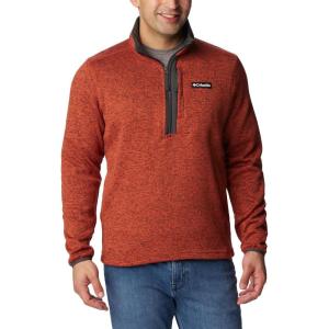 imageColumbia Mens Sweater Weather Half ZipWarp Red HeatherShark