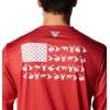 imageColumbia Mens Collegiate PHG Terminal Shot Long Sleeve ShirtNeb  Bright Red