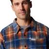 imageColumbia Mens Steens Mountain Printed Shirt Jacket IiCollegiate Navy Omblur