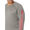 imageColumbia Mens Terminal Tackle PFG Triangle Long Sleeve ShirtAlpine Tundra HeatherRed Spark Logo