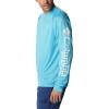 imageColumbia Mens Terminal Tackle PFG Triangle Long Sleeve ShirtAtoll HeatherWhite Logo