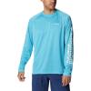 imageColumbia Mens Terminal Tackle PFG Triangle Long Sleeve ShirtAtoll HeatherWhite Logo