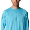 imageColumbia Mens Terminal Tackle PFG Triangle Long Sleeve ShirtAtoll HeatherWhite Logo