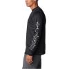 imageColumbia Mens Terminal Tackle PFG Triangle Long Sleeve ShirtBlackCool Grey Mossy Oak Bottomland