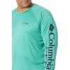 imageColumbia Mens Terminal Tackle PFG Triangle Long Sleeve ShirtBright Aqua HeatherColl Navy Logo