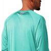 imageColumbia Mens Terminal Tackle PFG Triangle Long Sleeve ShirtBright Aqua HeatherColl Navy Logo