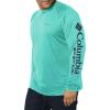 imageColumbia Mens Terminal Tackle PFG Triangle Long Sleeve ShirtBright Aqua HeatherColl Navy Logo