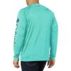 imageColumbia Mens Terminal Tackle PFG Triangle Long Sleeve ShirtBright Aqua HeatherColl Navy Logo