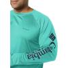 imageColumbia Mens Terminal Tackle PFG Triangle Long Sleeve ShirtBright Aqua HeatherColl Navy Logo