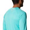 imageColumbia Mens Terminal Tackle PFG Triangle Long Sleeve ShirtBright Aqua HeatherSalmon Logo
