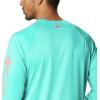 imageColumbia Mens Terminal Tackle PFG Triangle Long Sleeve ShirtBright AquaSalmon Logo