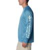 imageColumbia Mens Terminal Tackle PFG Triangle Long Sleeve ShirtCanyon Blue HeatherIcy Morn Logo