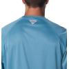 imageColumbia Mens Terminal Tackle PFG Triangle Long Sleeve ShirtCanyon Blue HeatherIcy Morn Logo