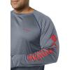imageColumbia Mens Terminal Tackle PFG Triangle Long Sleeve ShirtCarbon HeatherRed Spark Logo