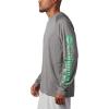 imageColumbia Mens Terminal Tackle PFG Triangle Long Sleeve ShirtCity Grey HeatherDark Lime Logo