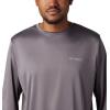 imageColumbia Mens Terminal Tackle PFG Triangle Long Sleeve ShirtCity GreyDark Lime Realtree Mako
