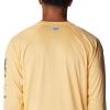 imageColumbia Mens Terminal Tackle PFG Triangle Long Sleeve ShirtCocoa Butter HeatherCity Grey Logo