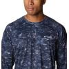 imageColumbia Mens Terminal Tackle PFG Triangle Long Sleeve ShirtCollegiate Navy Contour Fish Print