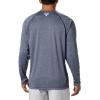 imageColumbia Mens Terminal Tackle PFG Triangle Long Sleeve ShirtCollegiate Navy HeatherWhite Logo