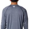 imageColumbia Mens Terminal Tackle PFG Triangle Long Sleeve ShirtCollegiate Navy HeatherWhite Logo