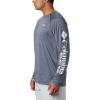 imageColumbia Mens Terminal Tackle PFG Triangle Long Sleeve ShirtCollegiate Navy HeatherWhite Logo