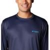 imageColumbia Mens Terminal Tackle PFG Triangle Long Sleeve ShirtCollegiate NavyOcean Blue Deepwater