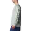 imageColumbia Mens Terminal Tackle PFG Triangle Long Sleeve ShirtCool Green HeatherCypress Logo