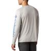 imageColumbia Mens Terminal Tackle PFG Triangle Long Sleeve ShirtCool Grey HeatherVivid Blue Logo