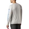 imageColumbia Mens Terminal Tackle PFG Triangle Long Sleeve ShirtCool Grey HeatherVivid Blue Logo