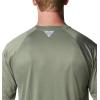 imageColumbia Mens Terminal Tackle PFG Triangle Long Sleeve ShirtCypress HeatherCool Green Logo