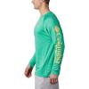 imageColumbia Mens Terminal Tackle PFG Triangle Long Sleeve ShirtDark Lime HeatherSunlit Logo