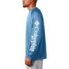 imageColumbia Mens Terminal Tackle PFG Triangle Long Sleeve ShirtDark Pool HeatherWhite Logo