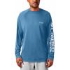 imageColumbia Mens Terminal Tackle PFG Triangle Long Sleeve ShirtDark Pool HeatherWhite Logo