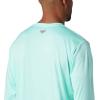 imageColumbia Mens Terminal Tackle PFG Triangle Long Sleeve ShirtGulf StreamBright Aqua Realtree Mako