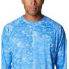 imageColumbia Mens Terminal Tackle PFG Triangle Long Sleeve ShirtHarbor Blue Contour Fish Print