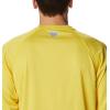 imageColumbia Mens Terminal Tackle PFG Triangle Long Sleeve ShirtLaser Lemon HeatherCool Grey Logo