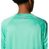 imageColumbia Mens Terminal Tackle PFG Triangle Long Sleeve ShirtLight Jade HeatherMetal Logo