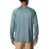 imageColumbia Mens Terminal Tackle PFG Triangle Long Sleeve ShirtMetal HeatherLight Jade Logo