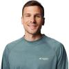 imageColumbia Mens Terminal Tackle PFG Triangle Long Sleeve ShirtMidnight Teal HeatherSpring Yellow Log