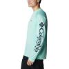 imageColumbia Mens Terminal Tackle PFG Triangle Long Sleeve ShirtMint Cay HeatherCollegiate Navy Logo