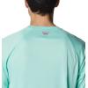 imageColumbia Mens Terminal Tackle PFG Triangle Long Sleeve ShirtMint Cay HeatherCollegiate Navy Logo