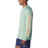 imageColumbia Mens Terminal Tackle PFG Triangle Long Sleeve ShirtNew Mint HeatherBright Nectar Logo