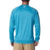 imageColumbia Mens Terminal Tackle PFG Triangle Long Sleeve ShirtOcean Blue HeatherWhite Logo