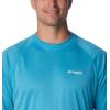 imageColumbia Mens Terminal Tackle PFG Triangle Long Sleeve ShirtOcean Blue HeatherWhite Logo