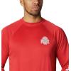 imageColumbia Mens Terminal Tackle PFG Triangle Long Sleeve ShirtOs  Intense Red  White